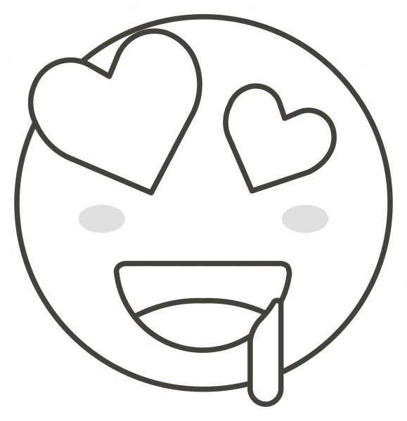 Smiling Face with Heart Eyes coloring page image