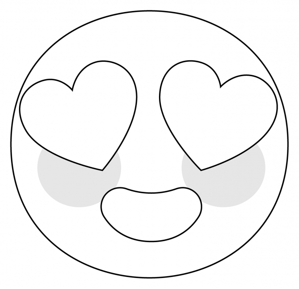 Smiling Face with Heart Eyes Emoji coloring page image
