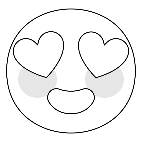 Smiling Face with Heart Eyes Emoji coloring page image