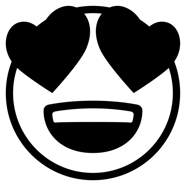 Smiling Face with Heart Eyes Emoji coloring page image