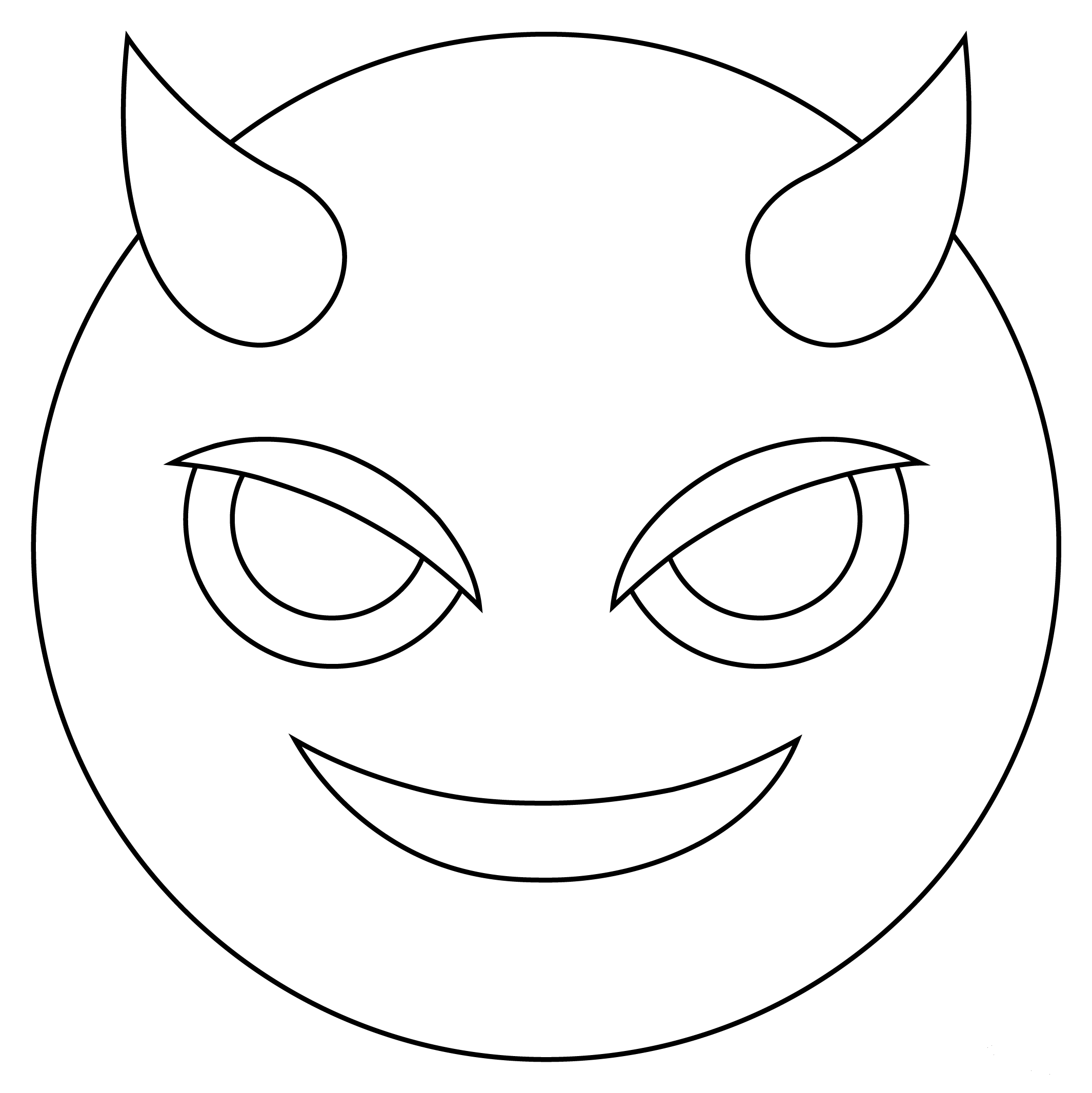 Smiling Face with Horns coloring page - ColouringPages