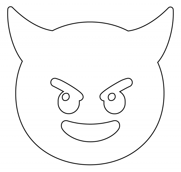 Smiling Face with Horns Emoji coloring page image