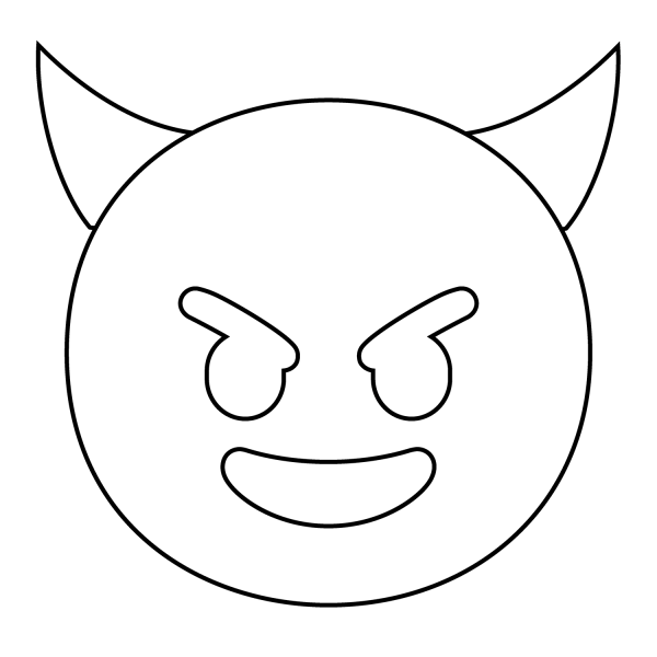 Smiling Face with Horns Emoji coloring page image