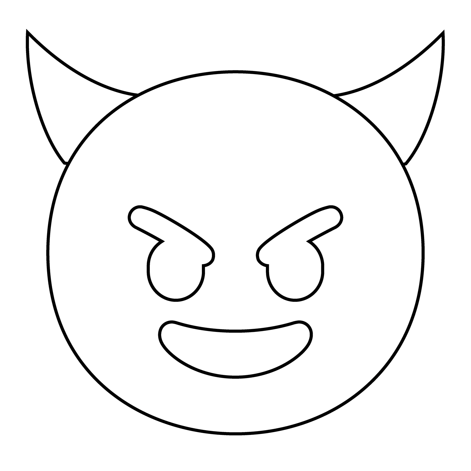 Smiling Face with Horns Emoji coloring page - ColouringPages