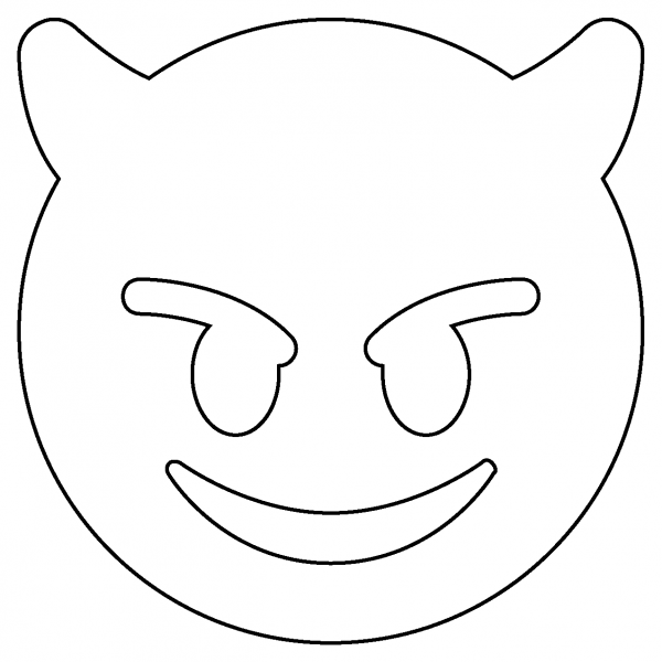 Smiling Face with Horns Emoji coloring page image