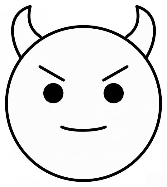 Smiling Face with Horns Emoji coloring page image