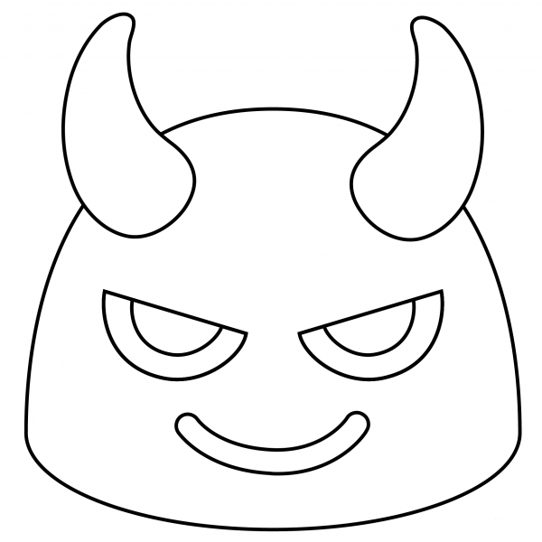 Smiling Face with Horns Emoji coloring page image