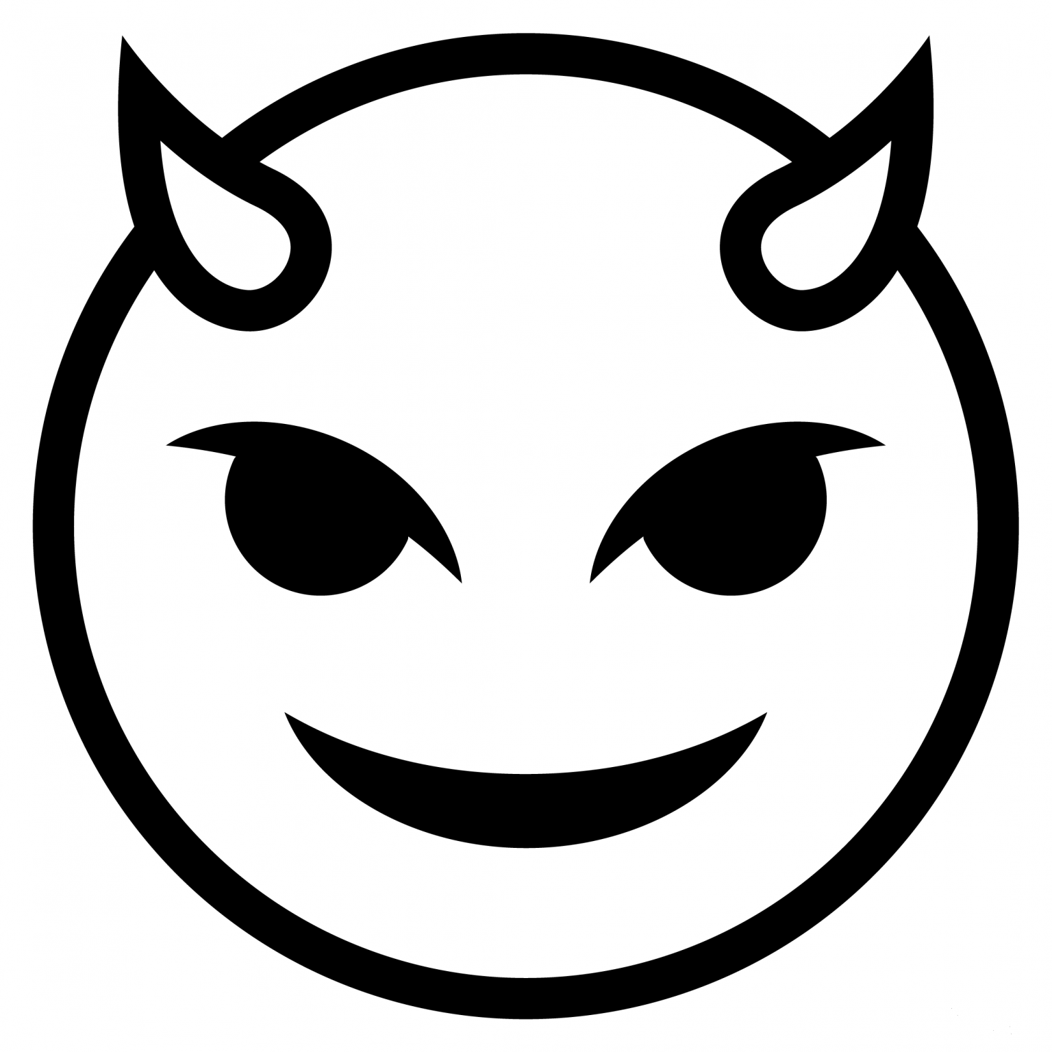 Smiling Face with Horns Emoji coloring page - ColouringPages