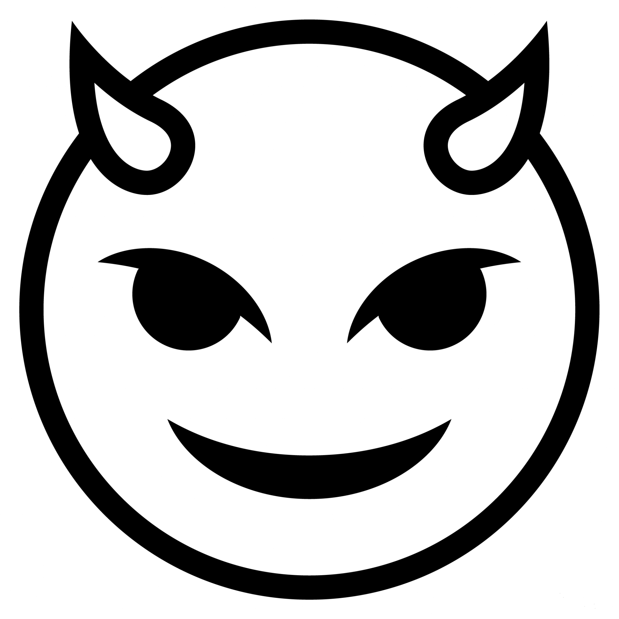 Smiling Face with Horns Emoji coloring page - ColouringPages