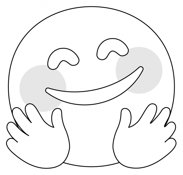 Smiling Face with Open Hands Emoji coloring page image