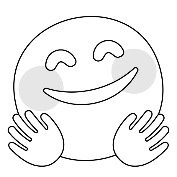 Smiling Face with Open Hands Emoji coloring page image
