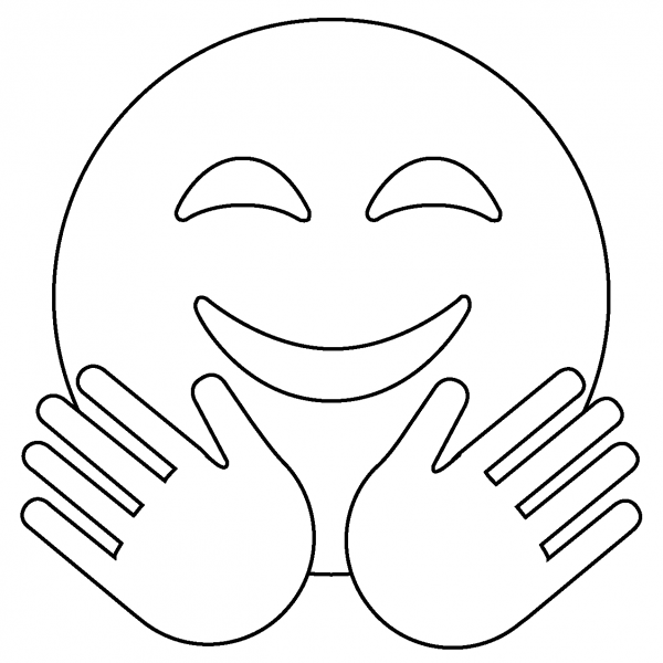 Smiling Face with Open Hands Emoji coloring page image