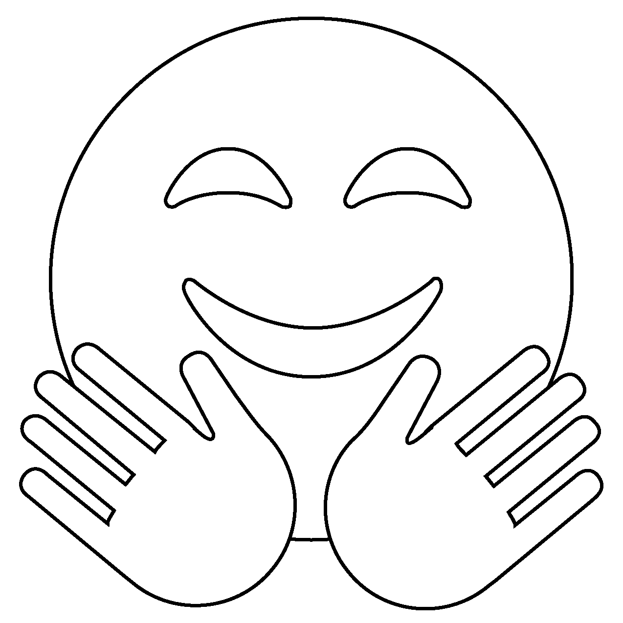 Smiling Face with Open Hands Emoji coloring page - ColouringPages