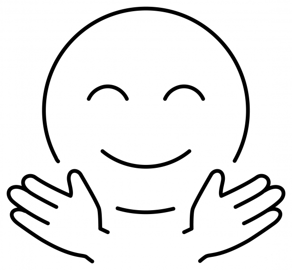 Smiling Face with Open Hands Emoji coloring page image