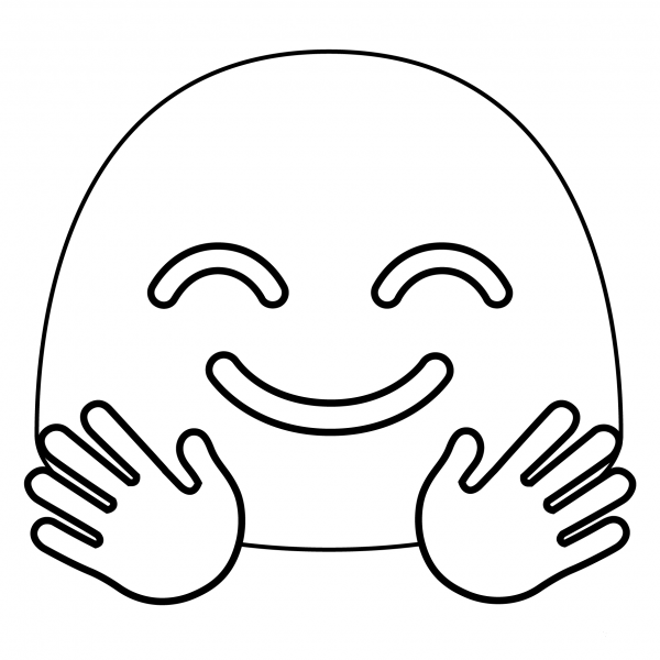 Smiling Face with Open Hands Emoji coloring page image