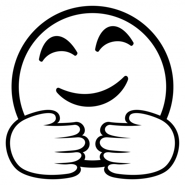 Smiling Face with Open Hands Emoji coloring page image