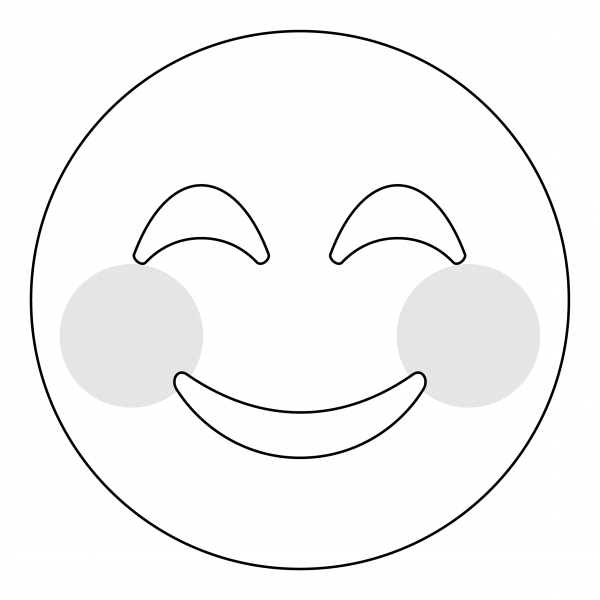 Smiling Face with Smiling Eyes coloring page image
