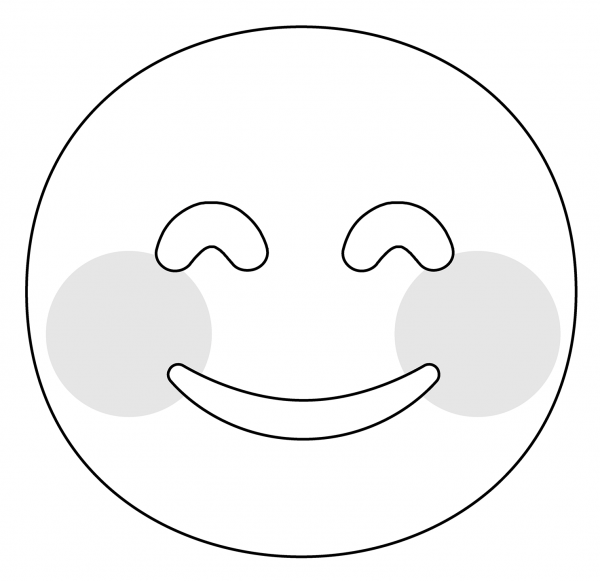 Smiling Face with Smiling Eyes Emoji coloring page image