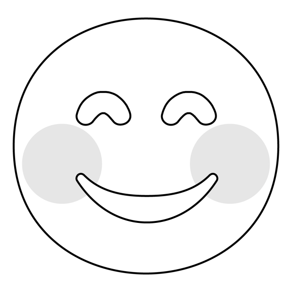 Smiling Face with Smiling Eyes Emoji coloring page image
