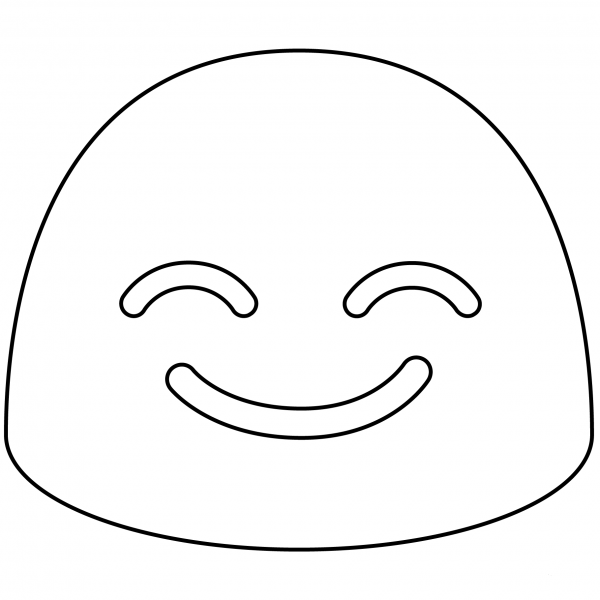 Smiling Face with Smiling Eyes Emoji coloring page image
