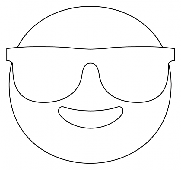 Smiling Face with Sunglasses Emoji coloring page image