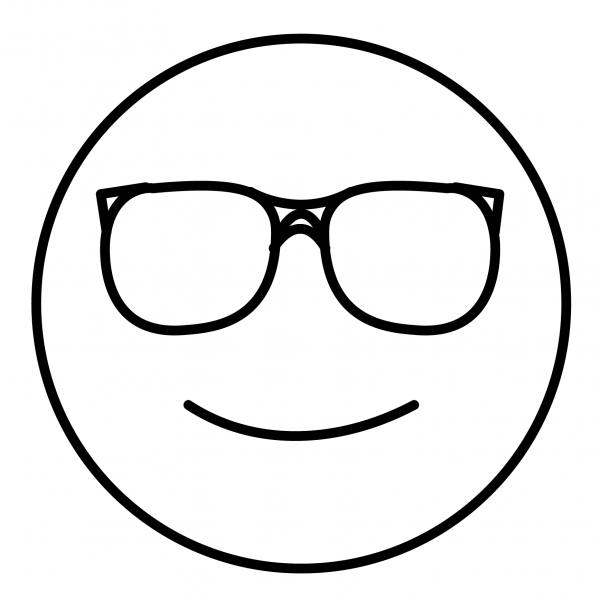Smiling Face with Sunglasses Emoji coloring page image