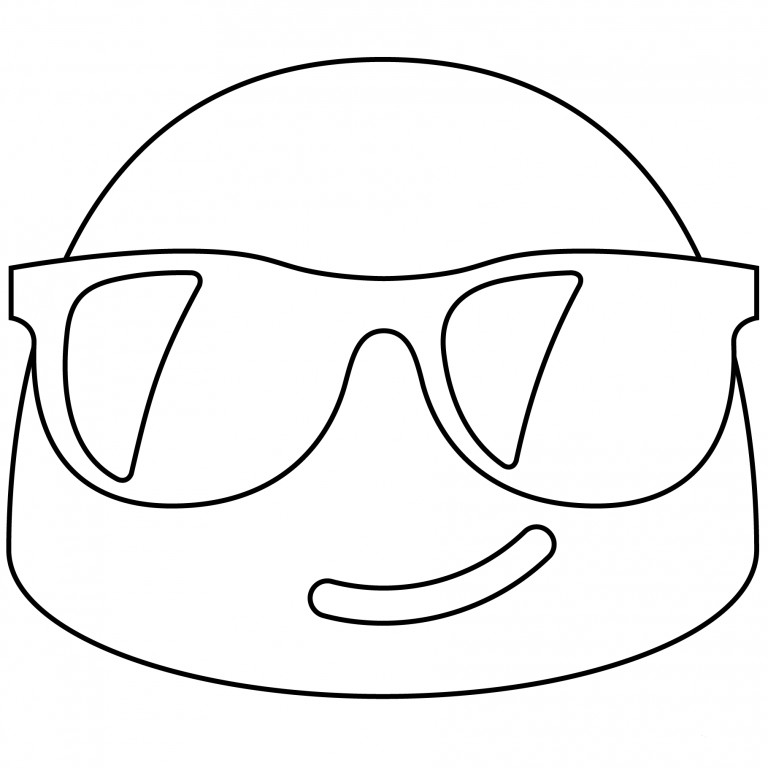 Smiling Face with Sunglasses Emoji coloring page - ColouringPages