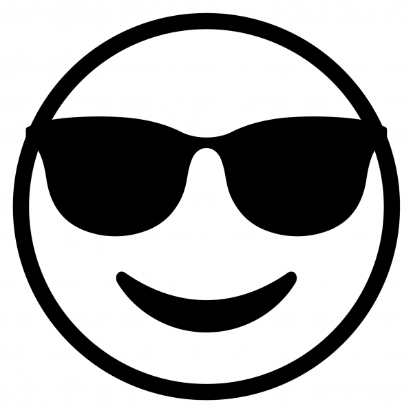 Smiling Face with Sunglasses Emoji coloring page image