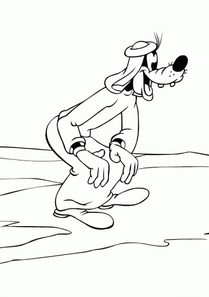 Smiling Goofy  coloring page image
