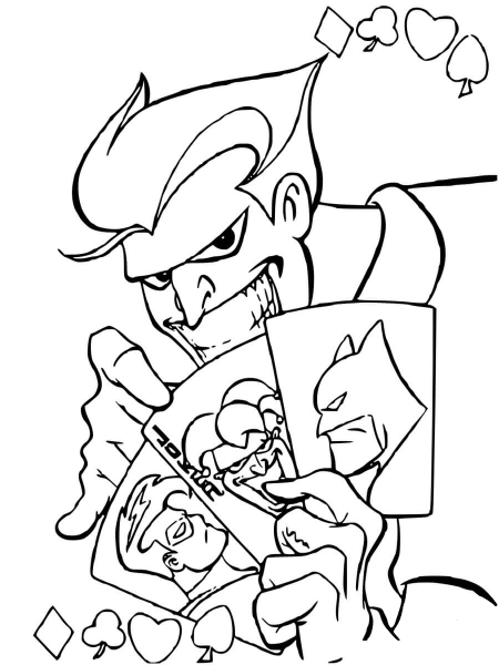 Smiling Joker  coloring page image