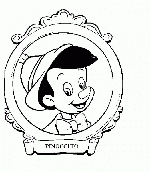 Smiling Pinocchio  coloring page image