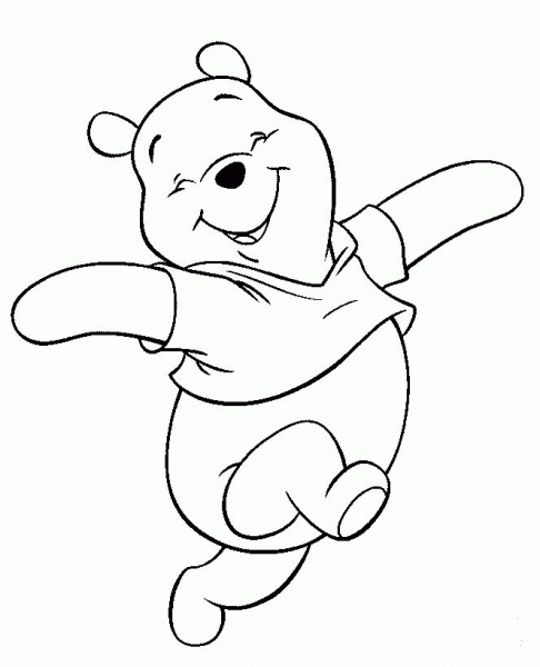 Smiling Pooh  coloring page image