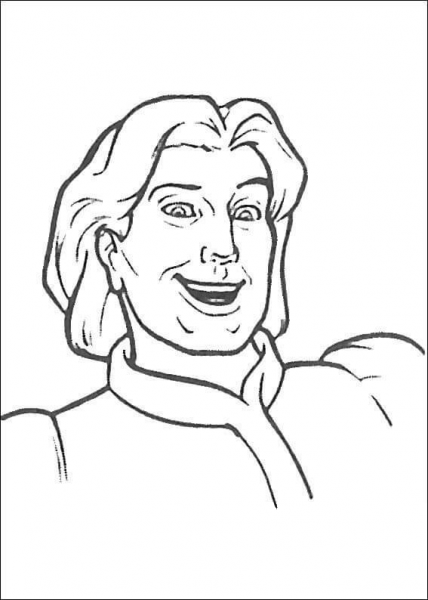 Smiling Prince Charming  coloring page image