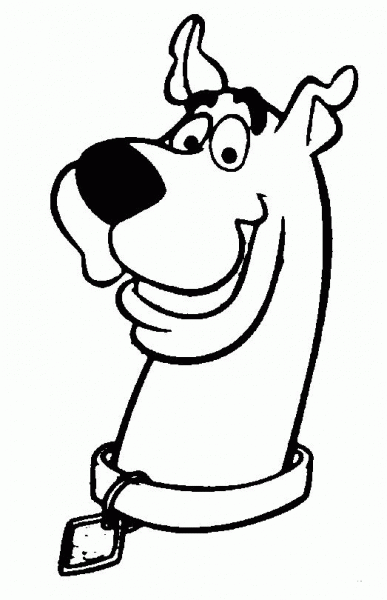 Smiling Scooby Doo Dog coloring page image