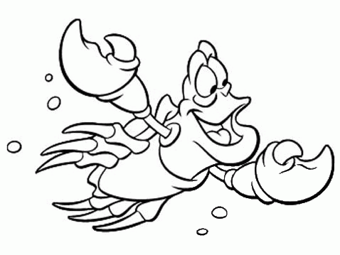 Smiling Sebastian Crab  coloring page image