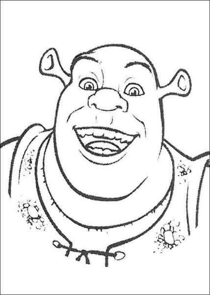 Smiling Shrek coloring page image