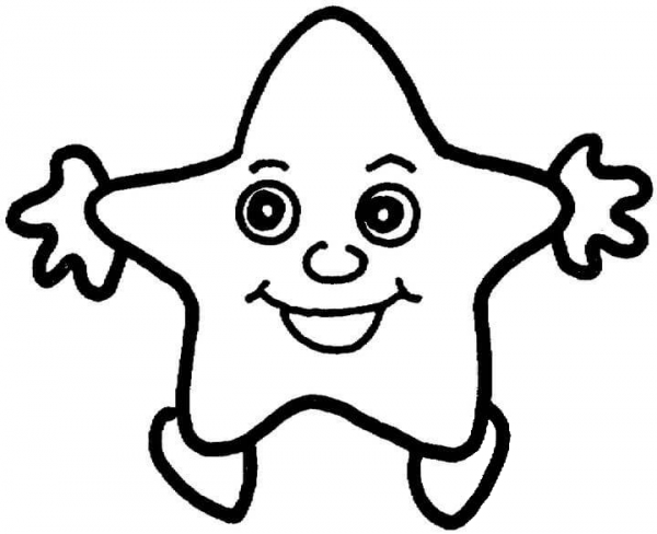 Smiling Star  coloring page image