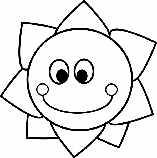 Smiling Sun coloring page image