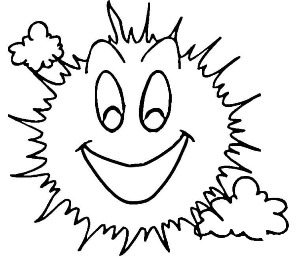 Smiling Sun coloring page image