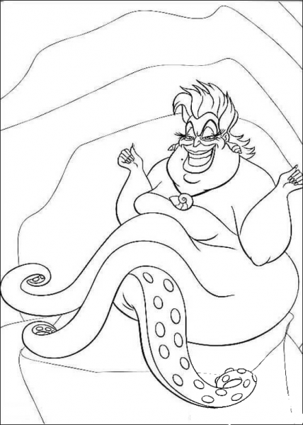 Smiling Witch Ursula coloring page image