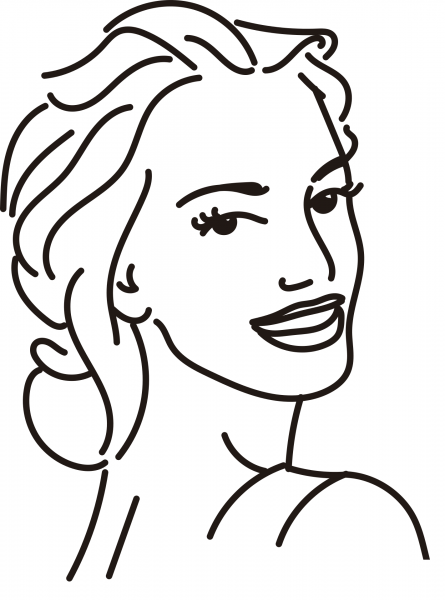 Smiling Woman coloring page image