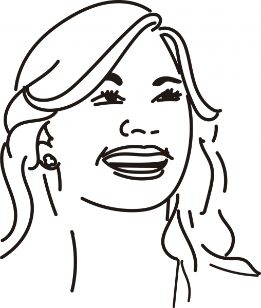 Smiling Woman coloring page image