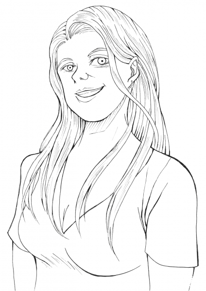 Smiling Woman coloring page image