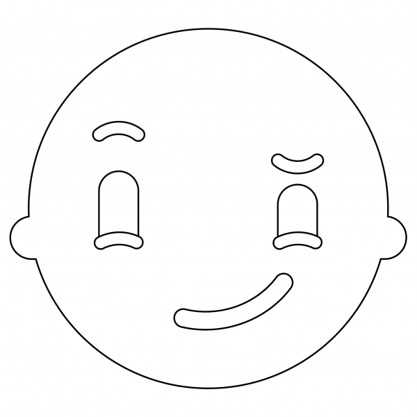 Smirk Face Emoji coloring page image