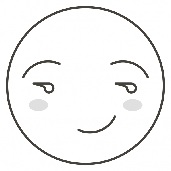 Smirking Face coloring page image