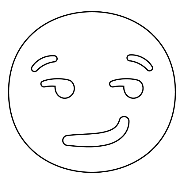 Smirking Face Emoji coloring page image