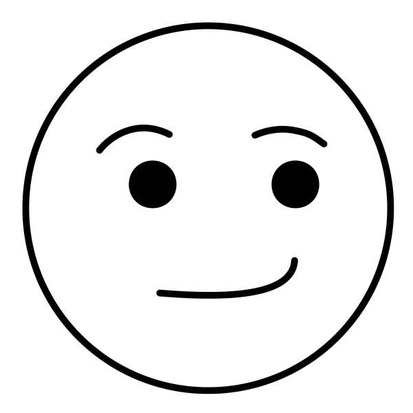 Smirking Face Emoji coloring page image
