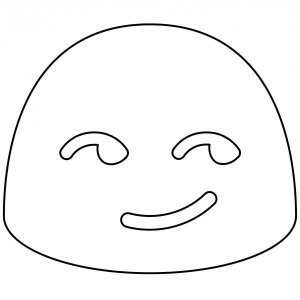 Smirking Face Emoji coloring page image