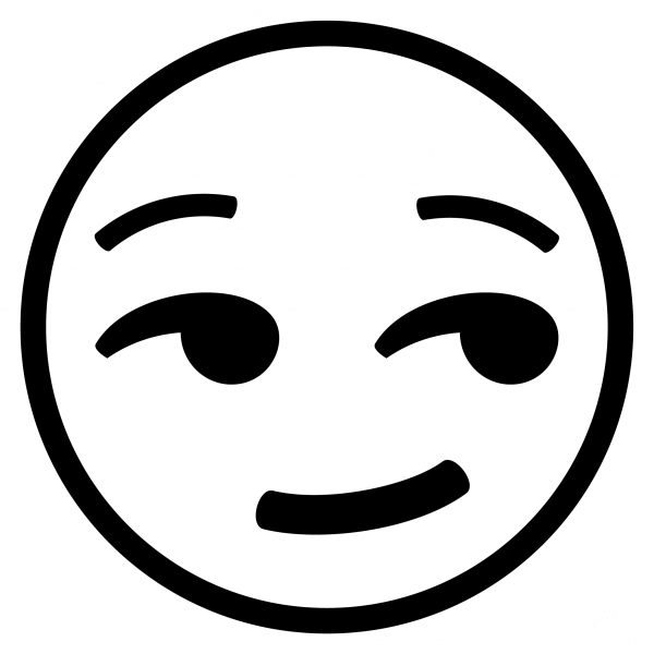 Smirking Face Emoji coloring page image