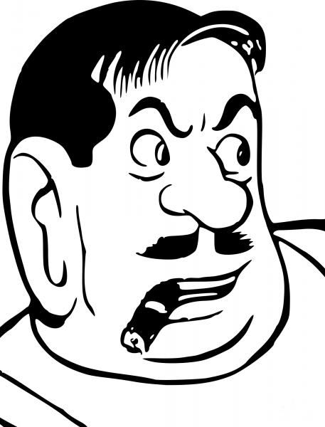 Smoking Man with Moustache coloring page image